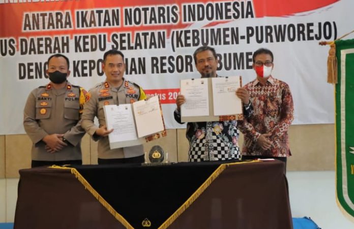 Polres Kebumen dan Ikatan Notaris Indonesia Jalin Kerja Sama (dok.istimewa)