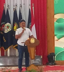 Keterangan foto : Ketua PD PKB Pujakesuma Kabupaten Asahan Wahyudi SP, M,Si mengucapkan terimakasih kepada Gubernur Edy Ramayadi ( foto/Joko )