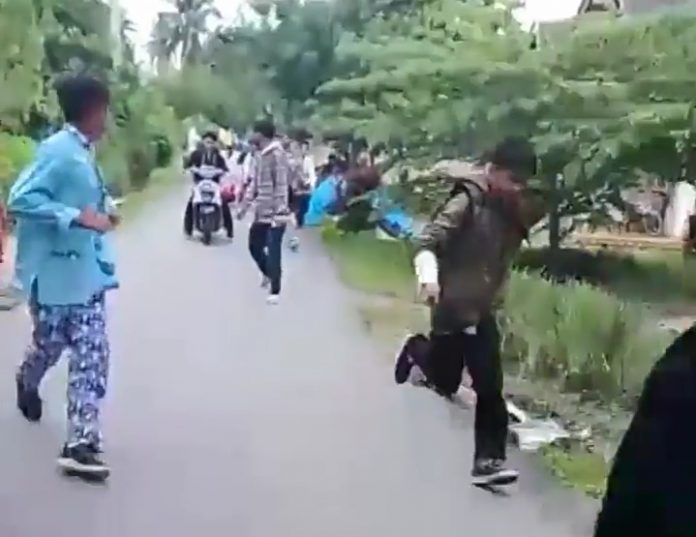 Sekelompok pelajar melakukan penyerangan terhadap siswa SMP Negeri 41 Padang