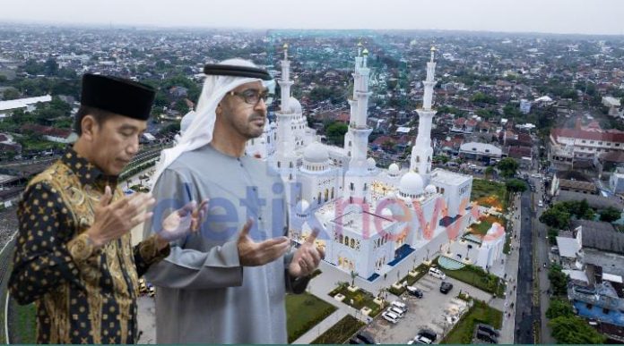 Presiden RI Jokowi dodo bersama Presiden Uni Emirat Arab (UEA), Mohamed bin Zayed. (detiknews/Sawijan)